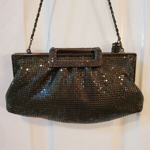 The Limited Black Metal Mesh Wristlet